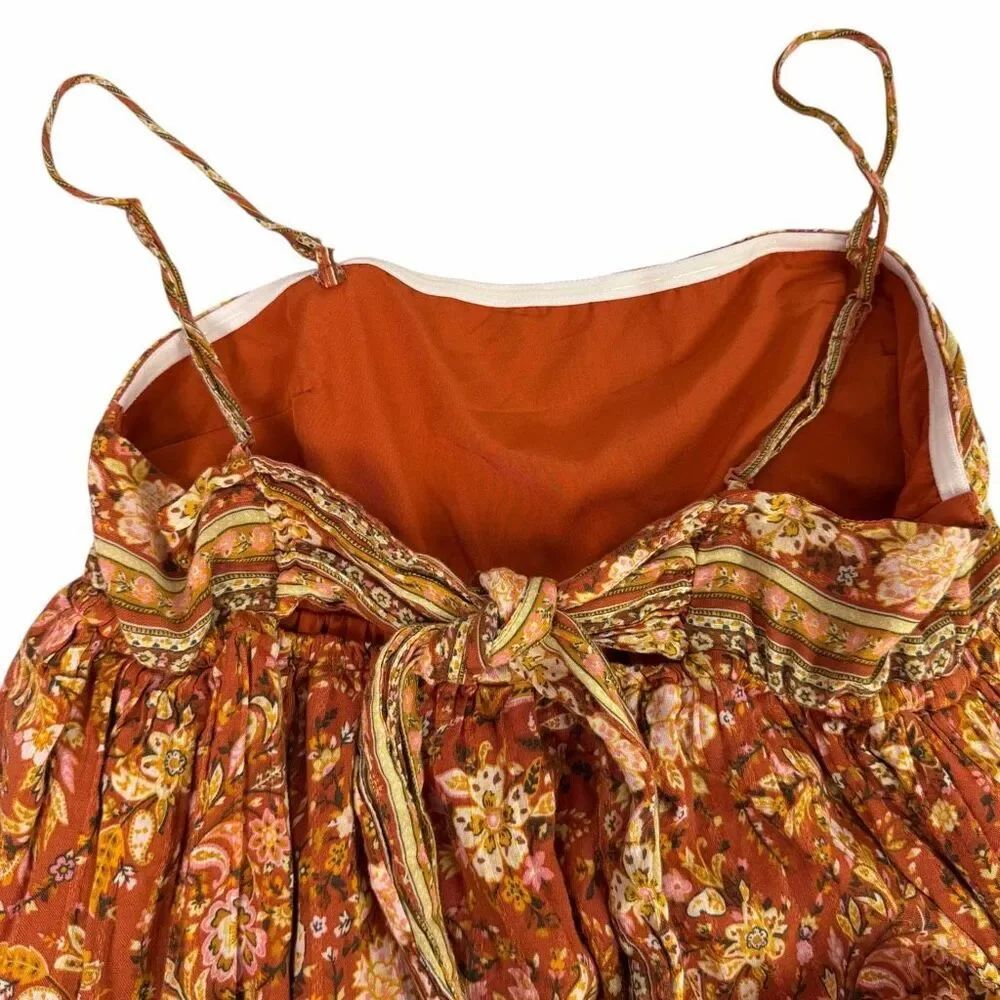 American Eagle Large Boho Floral Maxi Dress Tie Back - Picture 7 of 11